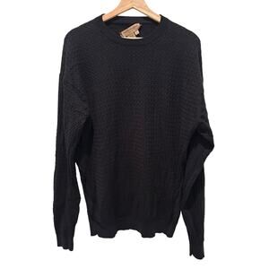 Tricots St Raphael Sweater SZL Silk Blend Soft Knit Pullover Black Vintage